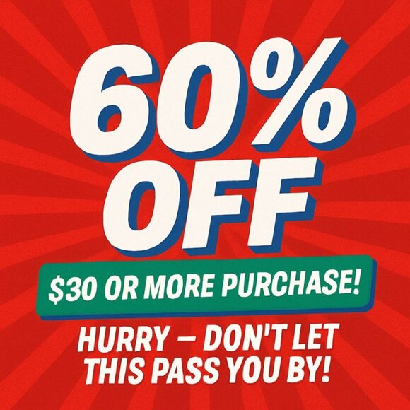 TIME'S A TICKIN'  60% OFF ANY $30 PURCHASE - Picture 1 of 1